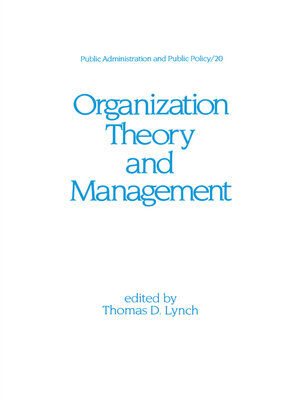 cover image of Organization Theory and Management